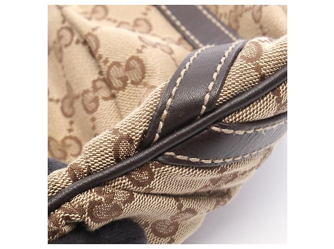 Borsa a tracolla Gucci Abbey in tela GG e pelle Marrone Beige - vista 7
