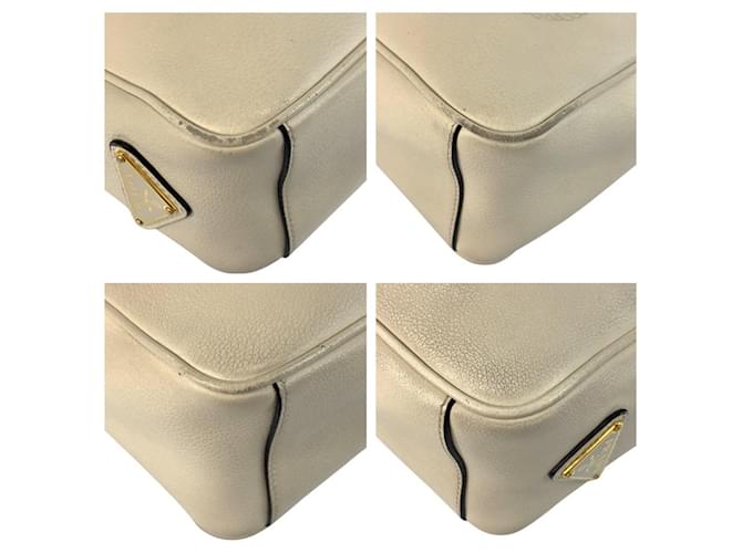 Borsa a tracolla in pelle Prada Bianco - vista 3
