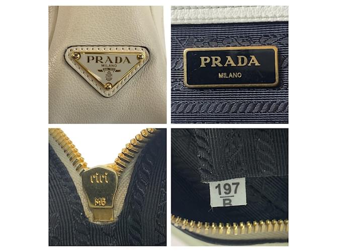 Borsa a tracolla in pelle Prada Bianco - vista 5