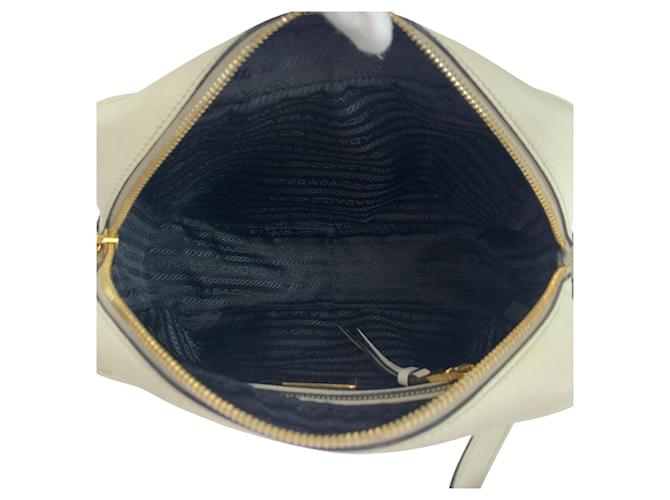 Borsa a tracolla in pelle Prada Bianco - vista 9