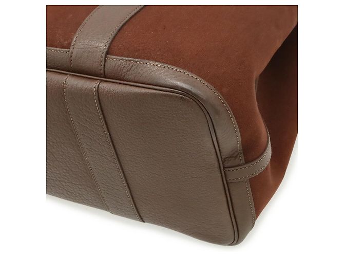 Hermès Borsa Tote Hermes Garden Party PM Toile Officier Leather Marrone - vista 3