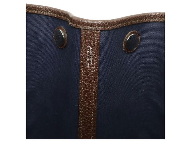Hermès Borsa Tote Hermes Garden Party PM Toile Officier Leather Marrone - vista 6