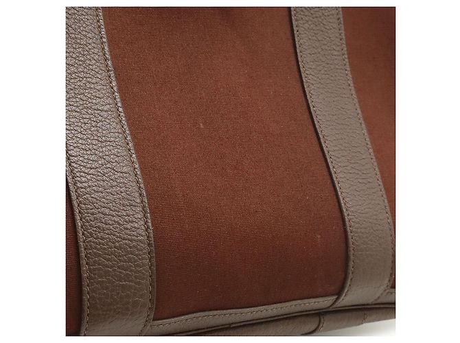 Hermès Borsa Tote Hermes Garden Party PM Toile Officier Leather Marrone - vista 9