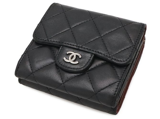 Chanel Portafoglio in pelle Matelasse con logo Coco Nero - vista 2