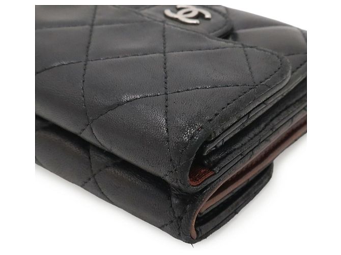 Chanel Portafoglio in pelle Matelasse con logo Coco Nero - vista 3