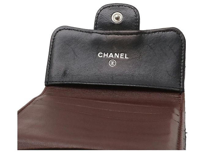 Chanel Portafoglio in pelle Matelasse con logo Coco Nero - vista 7