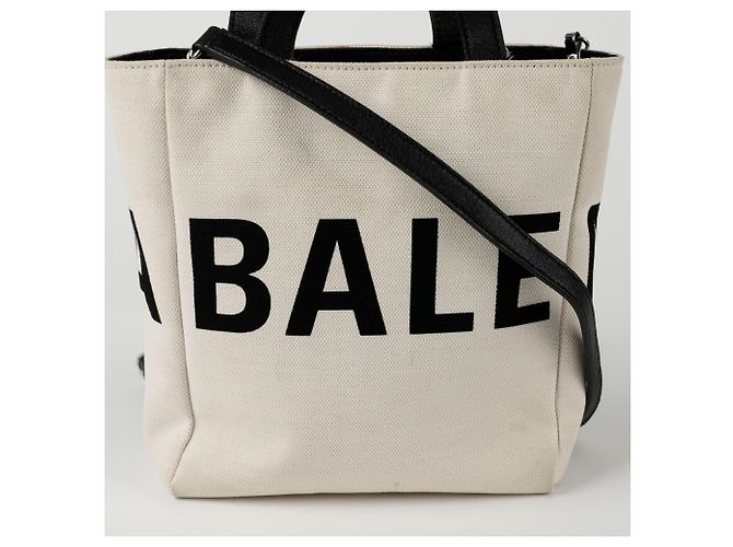Balenciaga Borsa tote a spalla in tela con logo - vista 2