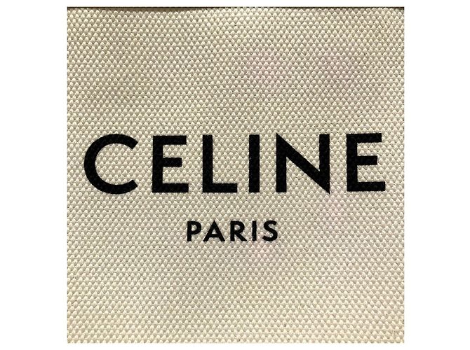 Céline CELINE Mini Vertical Cabas in Pelle di Vitello e Tela Borsa a Spalla Marrone Beige - vista 4