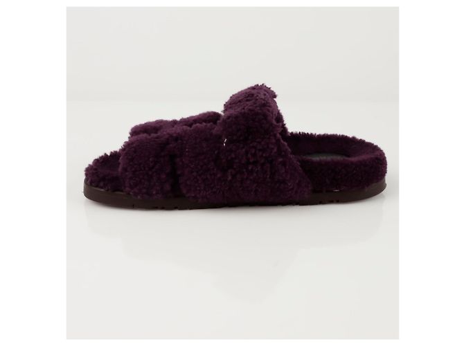 Hermès Schafsleder-Sandalen Größe Lila - Ansicht 2