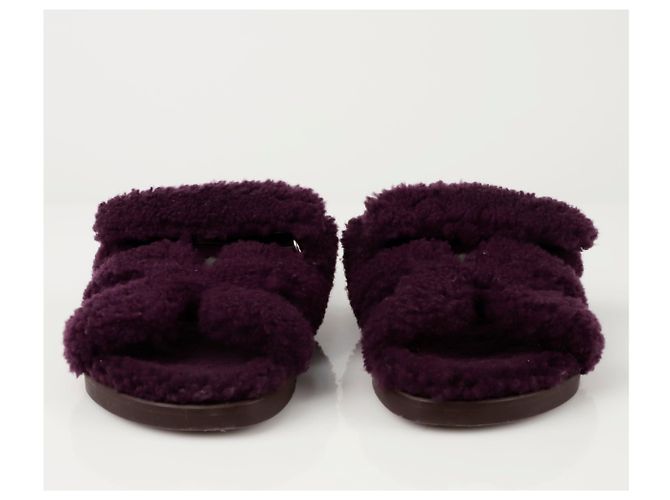 Hermès Schafsleder-Sandalen Größe Lila - Ansicht 5