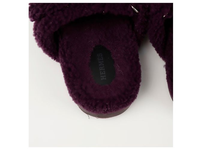 Hermès Schafsleder-Sandalen Größe Lila - Ansicht 7