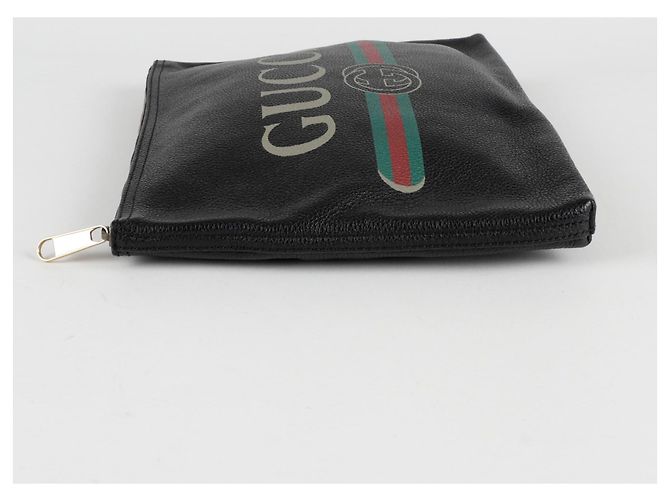 Gucci Clutch Portfolio con Logo Stampato - vista 4