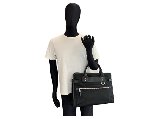 Valigetta in nylon e pelle Gucci Nero - vista 6