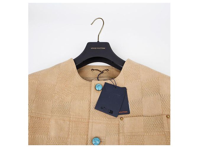 Louis Vuitton Blazer con cuello de patrón Damier Talla Castaño - vista 3