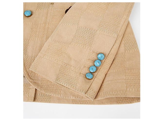 Louis Vuitton Blazer con cuello de patrón Damier Talla Castaño - vista 6