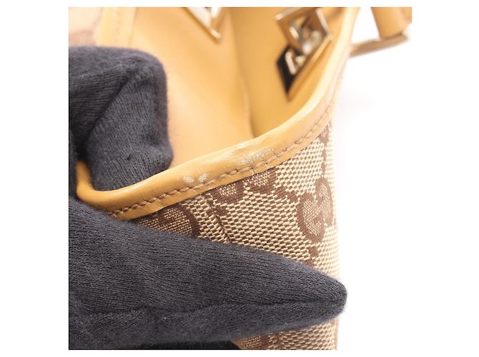 Borsa Tote Gucci GG Canvas Marrone Beige - vista 7