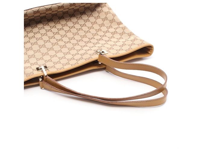 Borsa Tote Gucci GG Canvas Marrone Beige - vista 8