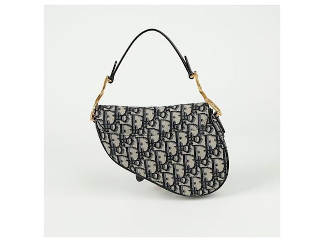 Dior Mini borsa a tracolla Oblique Saddle Blu - vista 3