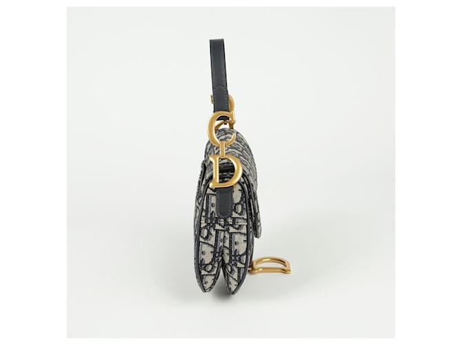 Dior Mini borsa a tracolla Oblique Saddle Blu - vista 4