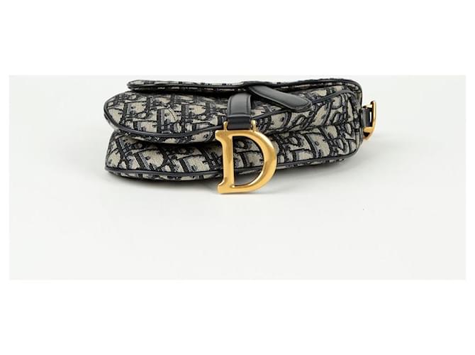 Dior Mini borsa a tracolla Oblique Saddle Blu - vista 5