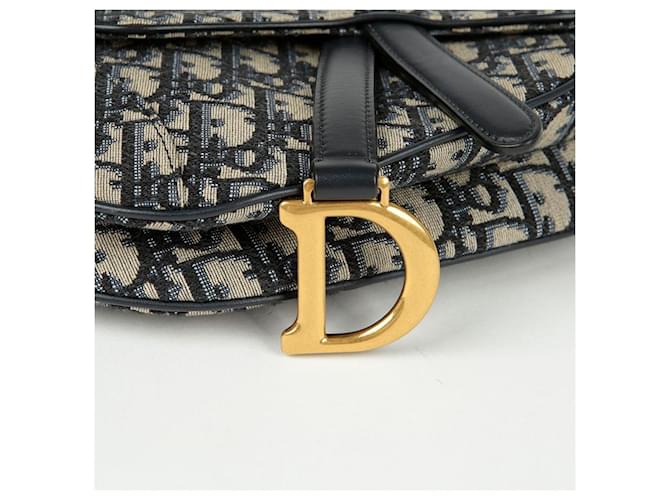 Dior Mini borsa a tracolla Oblique Saddle Blu - vista 6