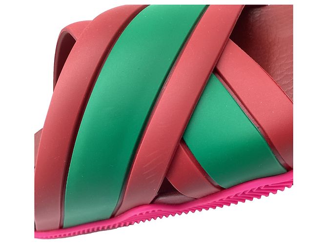 Sandali Web Criss-Cross Gucci in gomma multicolore - vista 10