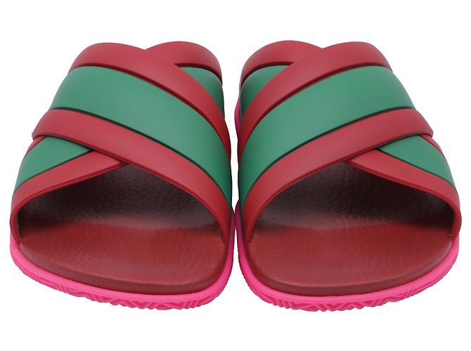 Sandali Web Criss-Cross Gucci in gomma multicolore - vista 2