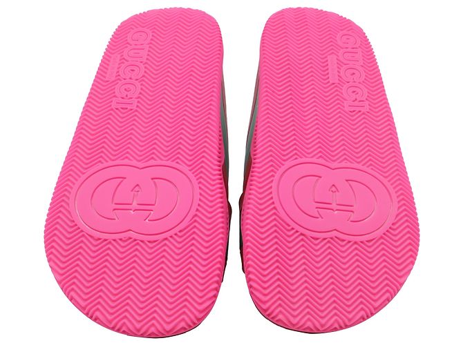 Sandali Web Criss-Cross Gucci in gomma multicolore - vista 6