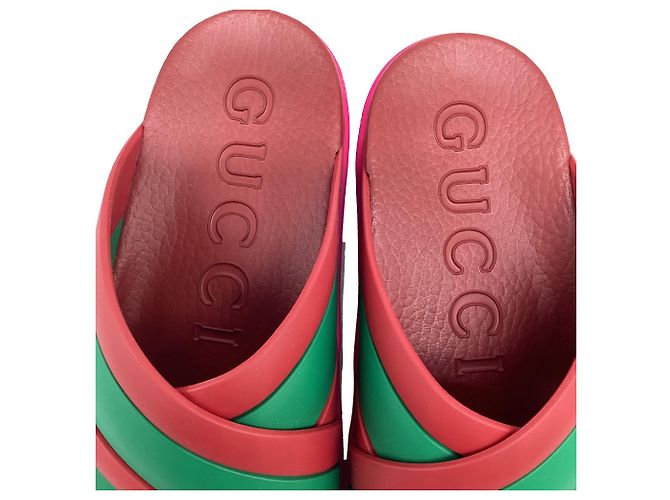 Sandali Web Criss-Cross Gucci in gomma multicolore - vista 9