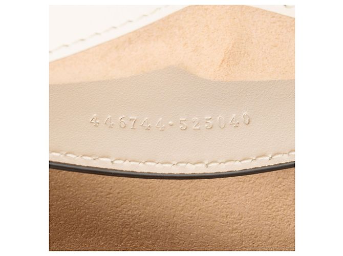 Borsa Gucci Matelasse Leather GG Marmont Small Flap Bianco - vista 6