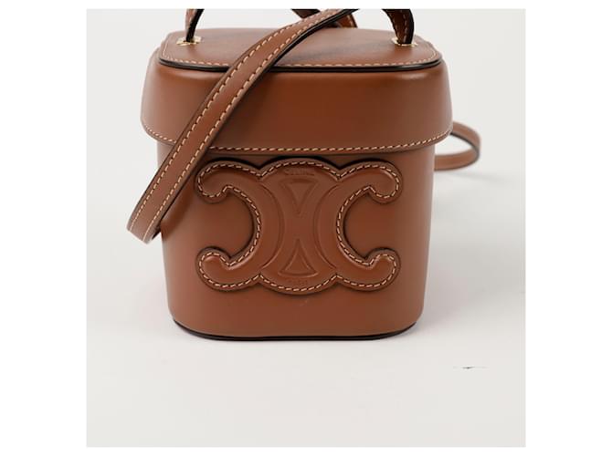 Céline Piccola borsa a tracolla e a spalla Box Triope Marrone - vista 2
