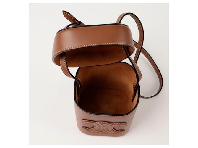Céline Piccola borsa a tracolla e a spalla Box Triope Marrone - vista 9
