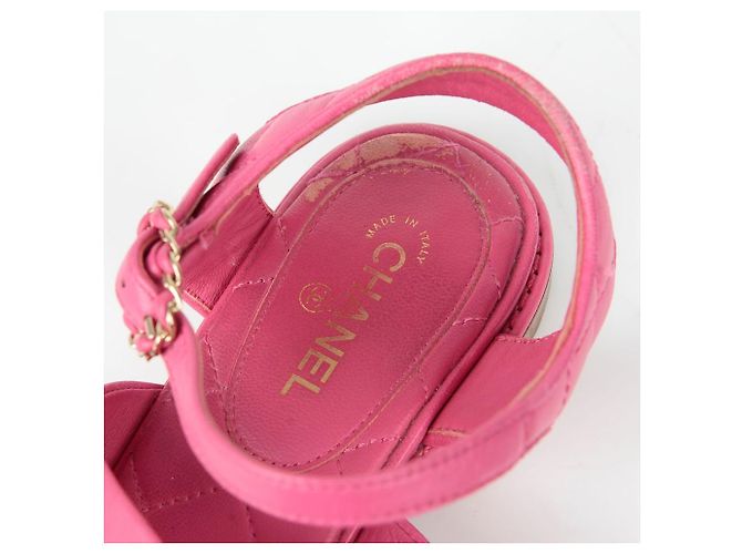 Chanel Ketten-Sandalette Größe Pink - Ansicht 9