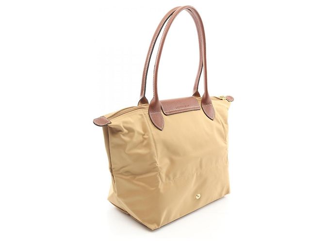 Borsa Tote Longchamp LE PLIAGE ORIGINAL M Canvas Leather Marrone Beige - vista 2