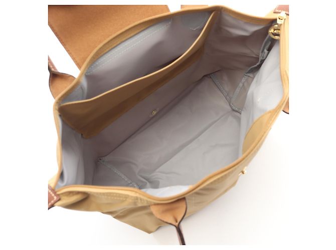 Borsa Tote Longchamp LE PLIAGE ORIGINAL M Canvas Leather Marrone Beige - vista 3