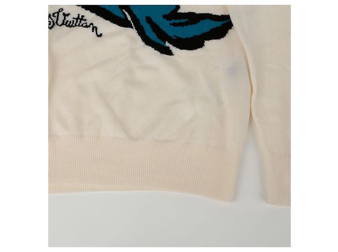 Louis Vuitton Tussle Intarsia Strickpullover Größe XXL Weiß - Ansicht 5