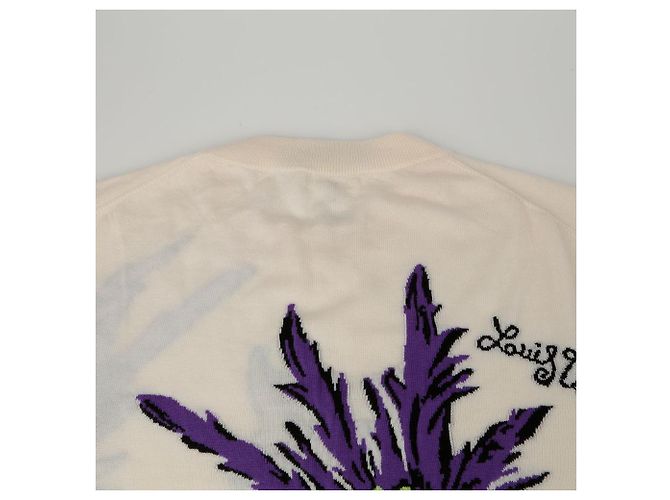 Louis Vuitton Tussle Intarsia Strickpullover Größe XXL Weiß - Ansicht 7