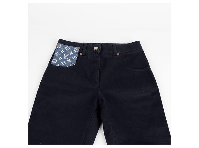 Louis Vuitton Pantalones de denim con bolsillo monograma Azul - vista 4