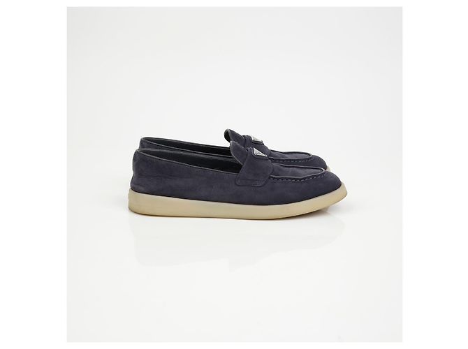 Prada Triangular Logo Loafer Size Blue - view 3