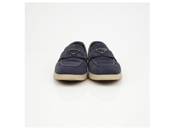 Prada Triangular Logo Loafer Size Blue - view 4