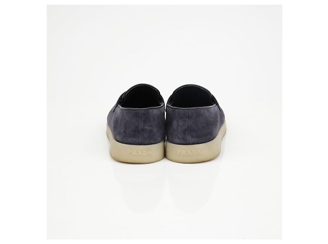 Prada Triangular Logo Loafer Size Blue - view 6