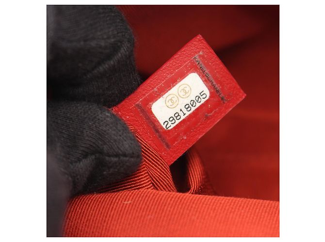 Borsa a tracolla bowling in pelle Chanel Rosso - vista 7