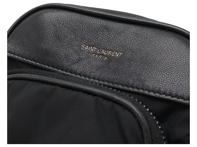 Mini borsa camera in nylon e pelle Yves Saint Laurent Nero - vista 4