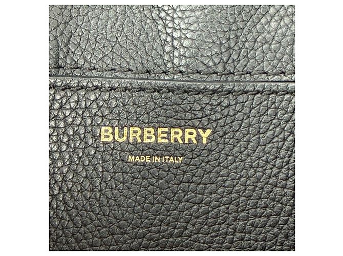 Borsa a tracolla Note in pelle di vitello granulata nera Burberry Nero - vista 9