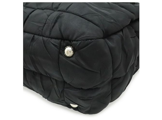 Prada Nylon-Leder-Logo-Tote-Bag Schwarz - Ansicht 3