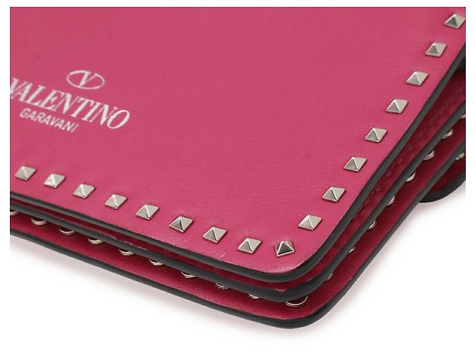 Valentino Garavani Portafoglio a tracolla in pelle Rockstud Valentino Rosa - vista 3
