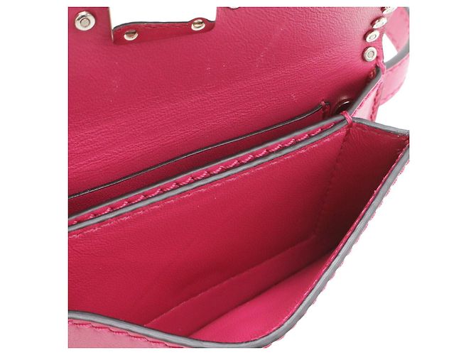 Valentino Garavani Portafoglio a tracolla in pelle Rockstud Valentino Rosa - vista 7