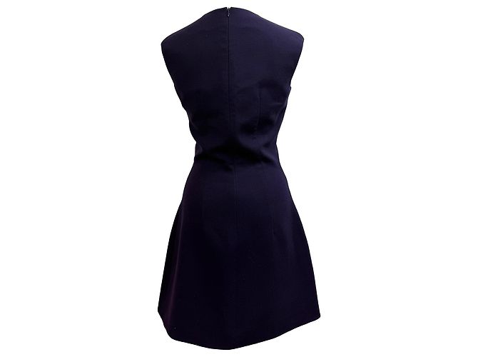Vestido mini evasé sin mangas en lana violeta Alexander Mcqueen Púrpura - vista 3