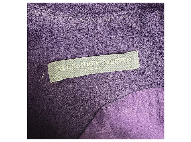 Vestido mini evasé sin mangas en lana violeta Alexander Mcqueen Púrpura - vista 4