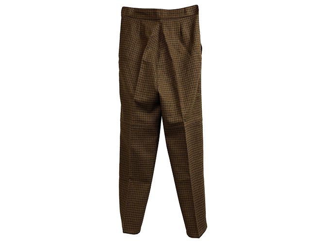 Pantalones de cuadros Etro en lana marrón Castaño Roja - vista 2